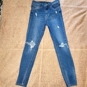 Wild Fable Medium Wash Highest Rise Skinny Jeans  Size 6 Distressed